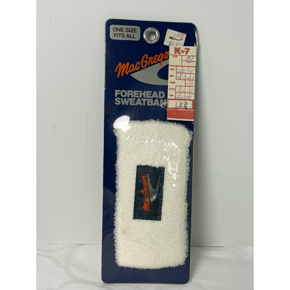 Vintage Mac Gregor  Head Sweatband White Let's Get Physical NOS